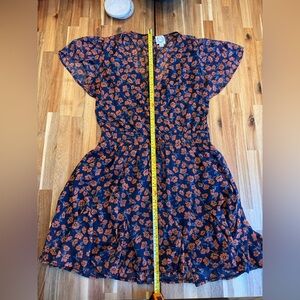 Blue Rain Blue and Orange Flutter Sleeve Sundress